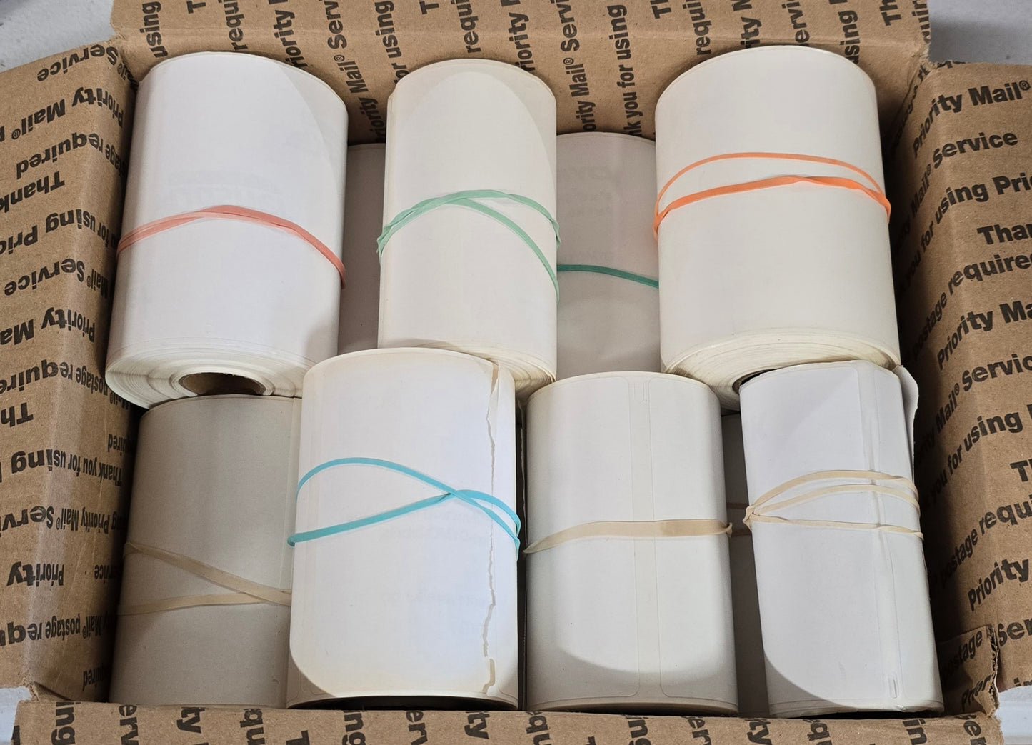 10 Pound Box of Started Partial Rolls of 4x6" Labels for Dymo Labelwriter 4XL