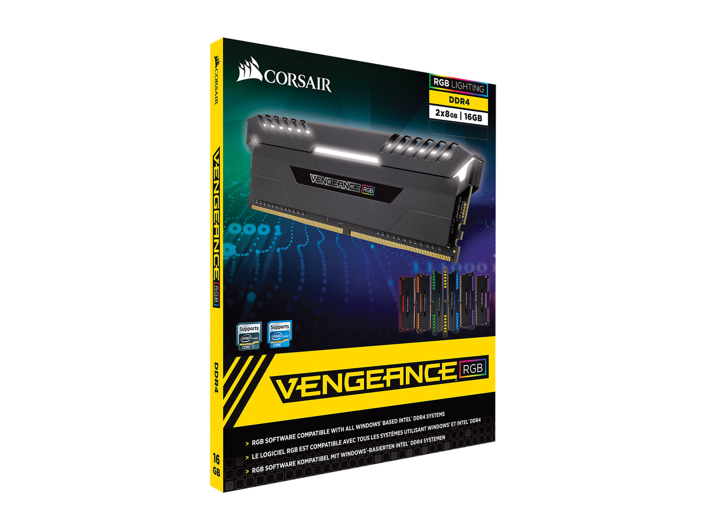 CORSAIR Vengeance RGB DRAM 16GB (2 x 8GB) DDR4 3000 (PC4-24000) C15 - Intel 100/200 Series Desktop Memory - CMR16GX4M2C3000C15